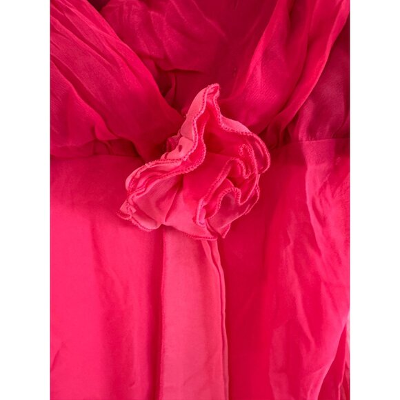 Vintage Guess Babydoll Womens Medium Polyester Pink Lace Trim Sleeveless Knee-Le - Picture 2 of 5